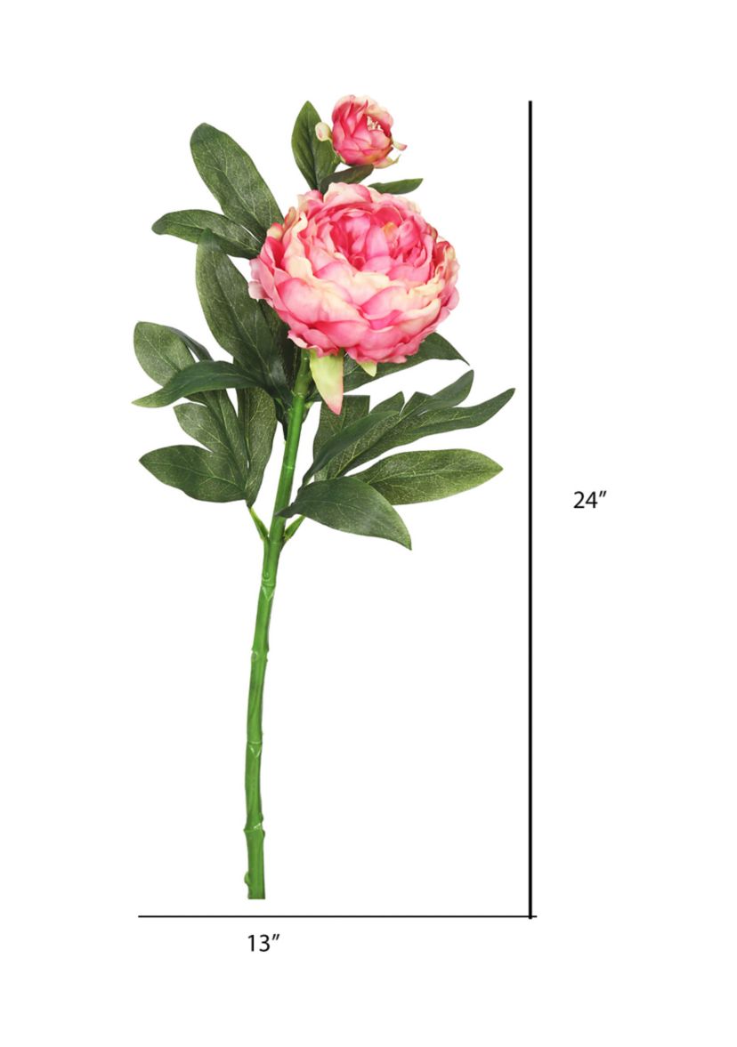 Pink Peony Stem - Set of 3