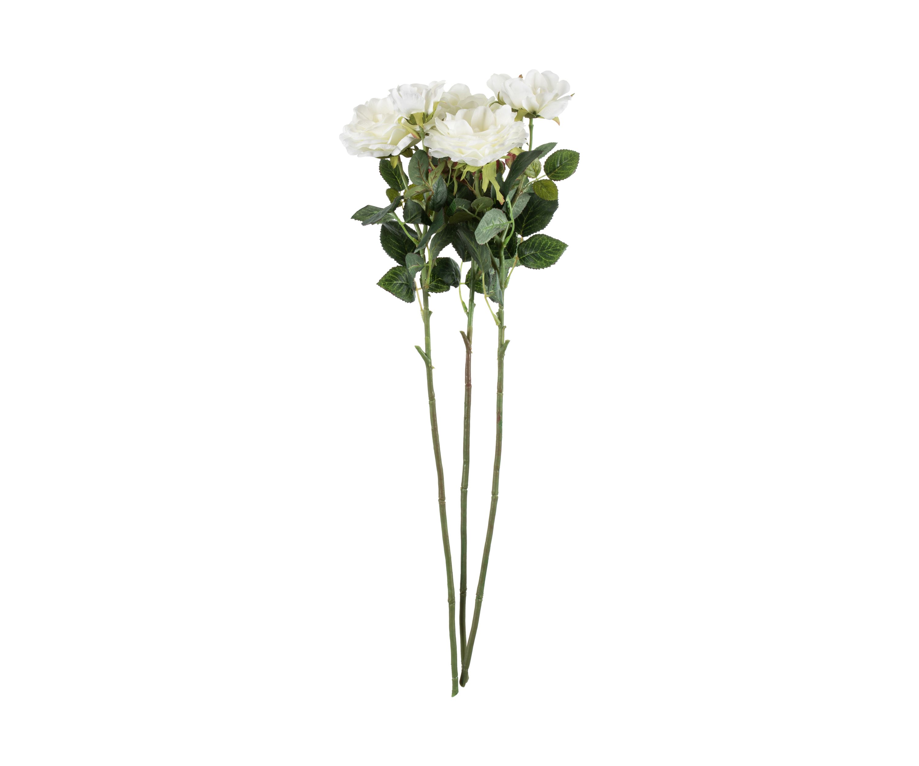 White Rose Stem - Set of 3
