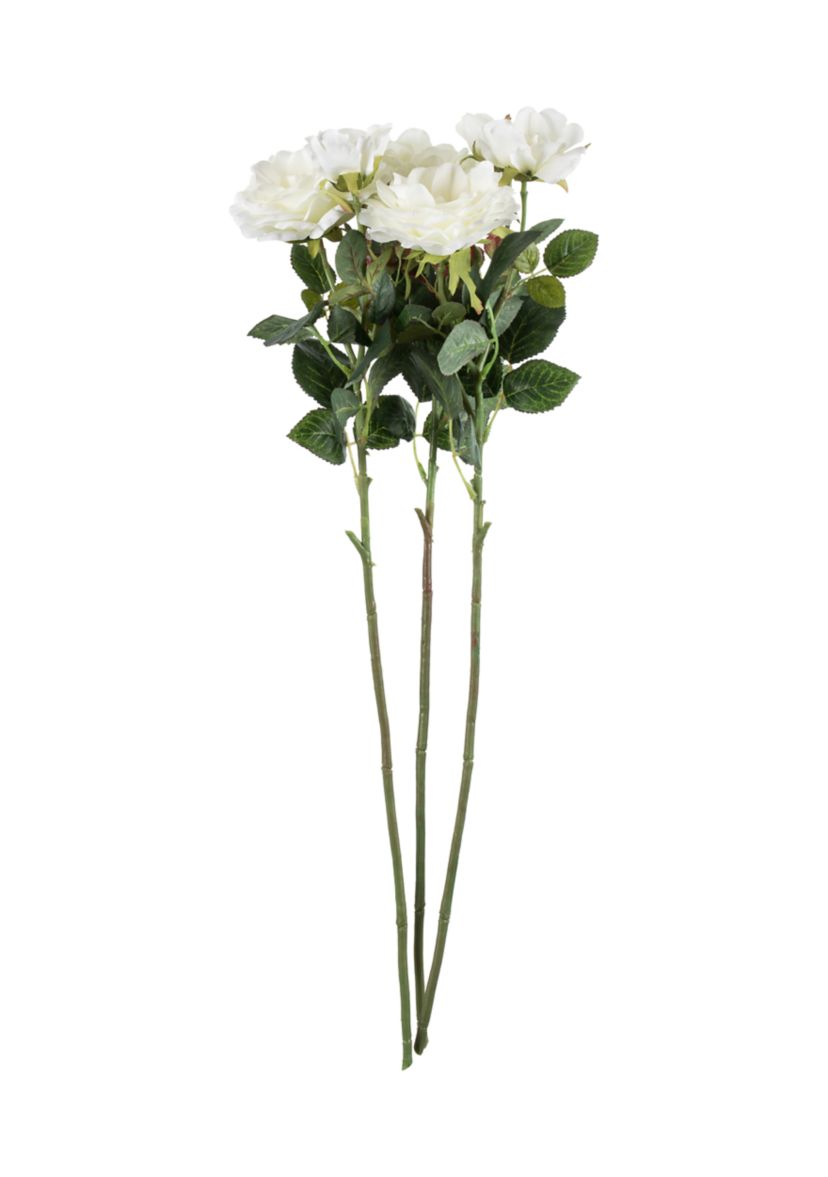 White Rose Stem - Set of 3