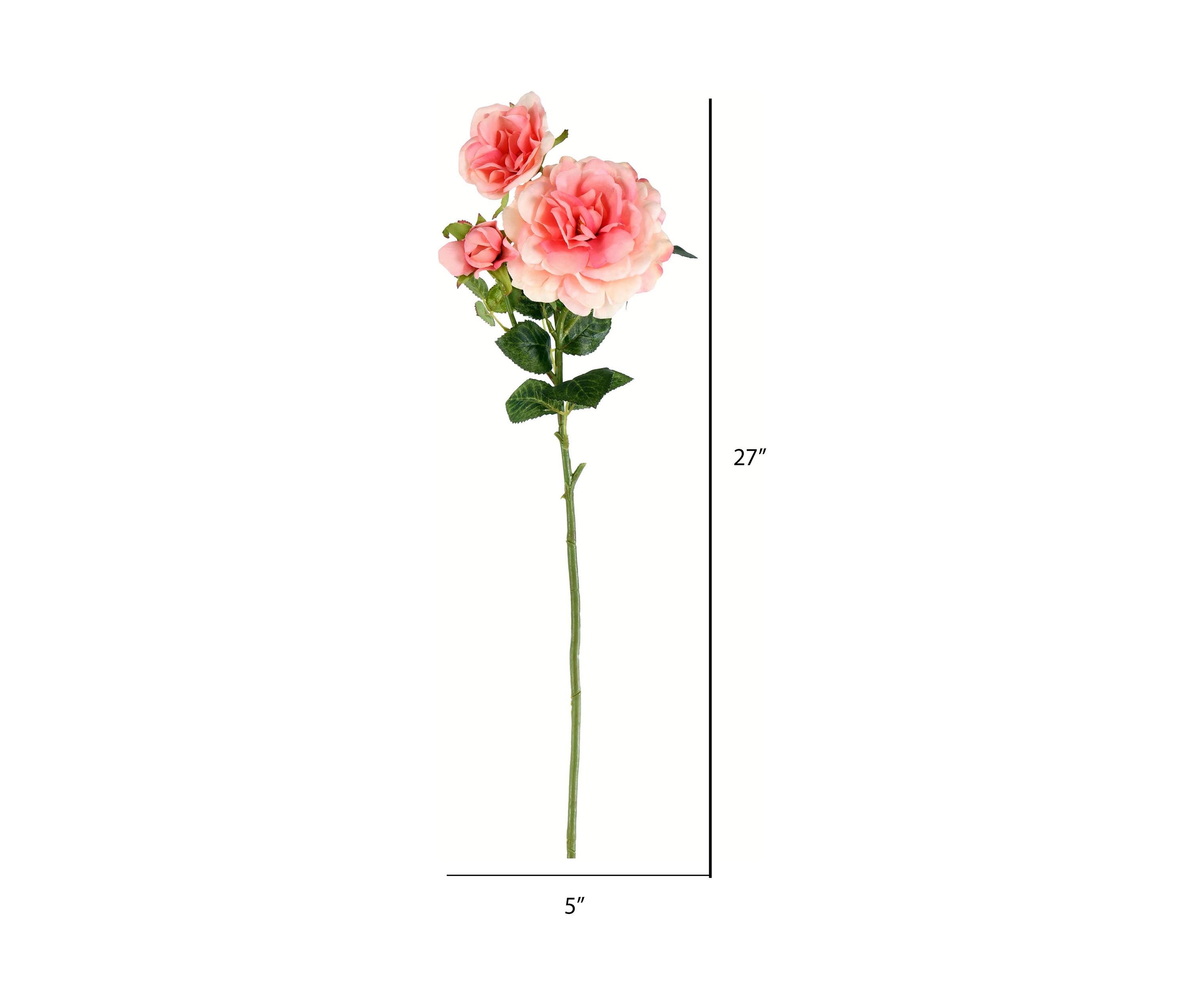 Light Pink Rose Stem - Set of 3