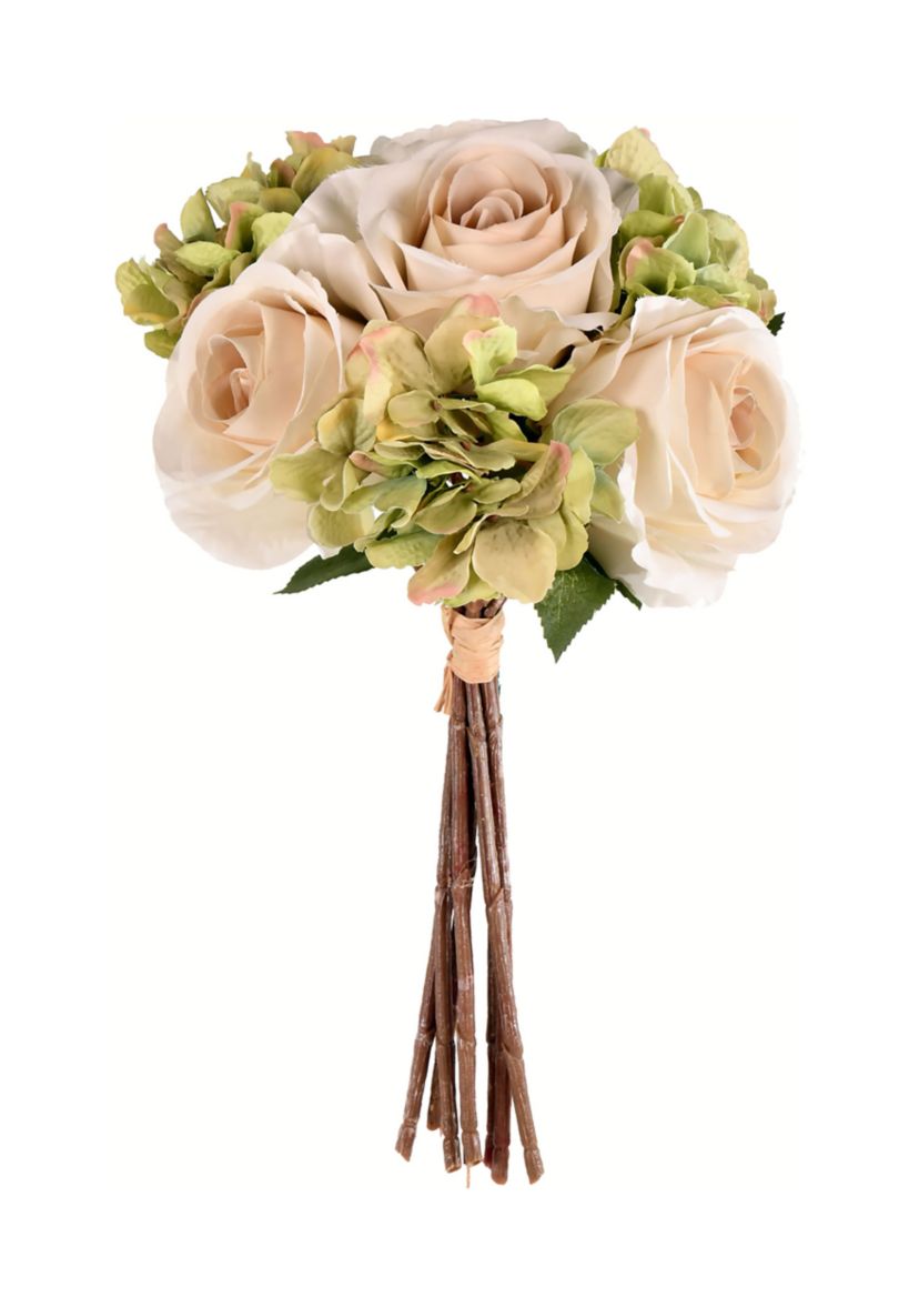 Green Ivory Rose Hydrangea Bouquet