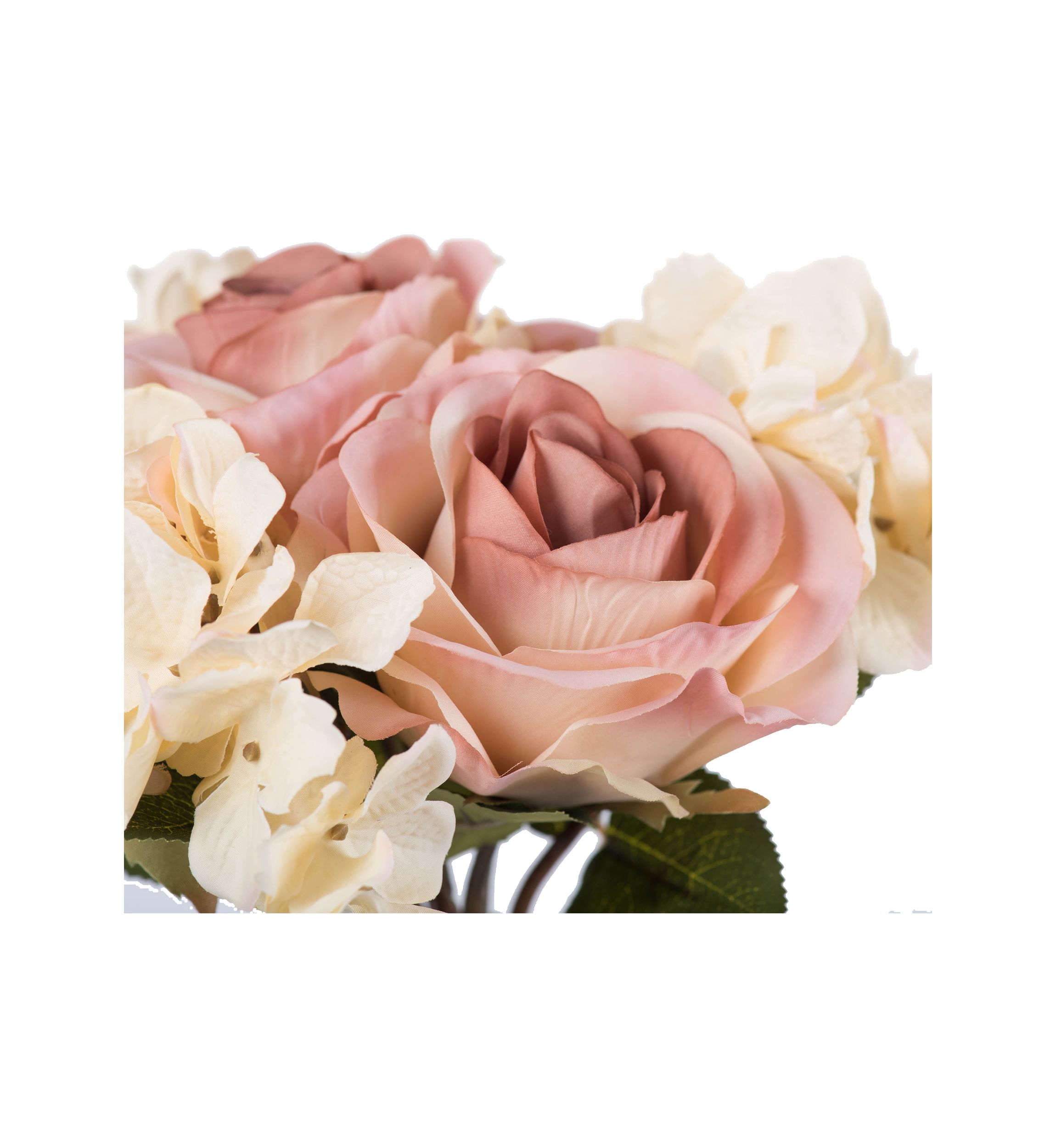 Cream Pink Rose Hydrangea Bouquet