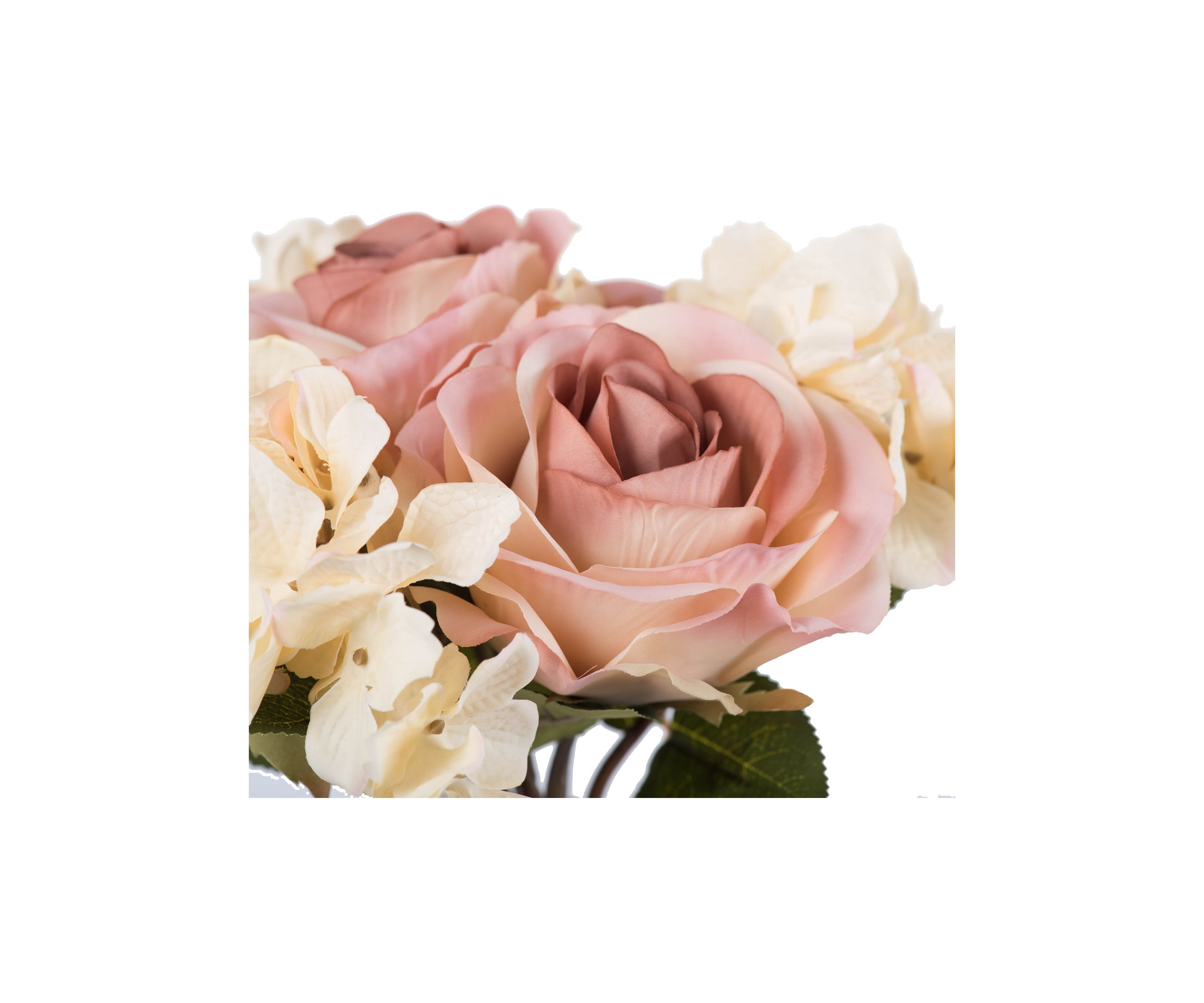 Cream Pink Rose Hydrangea Bouquet