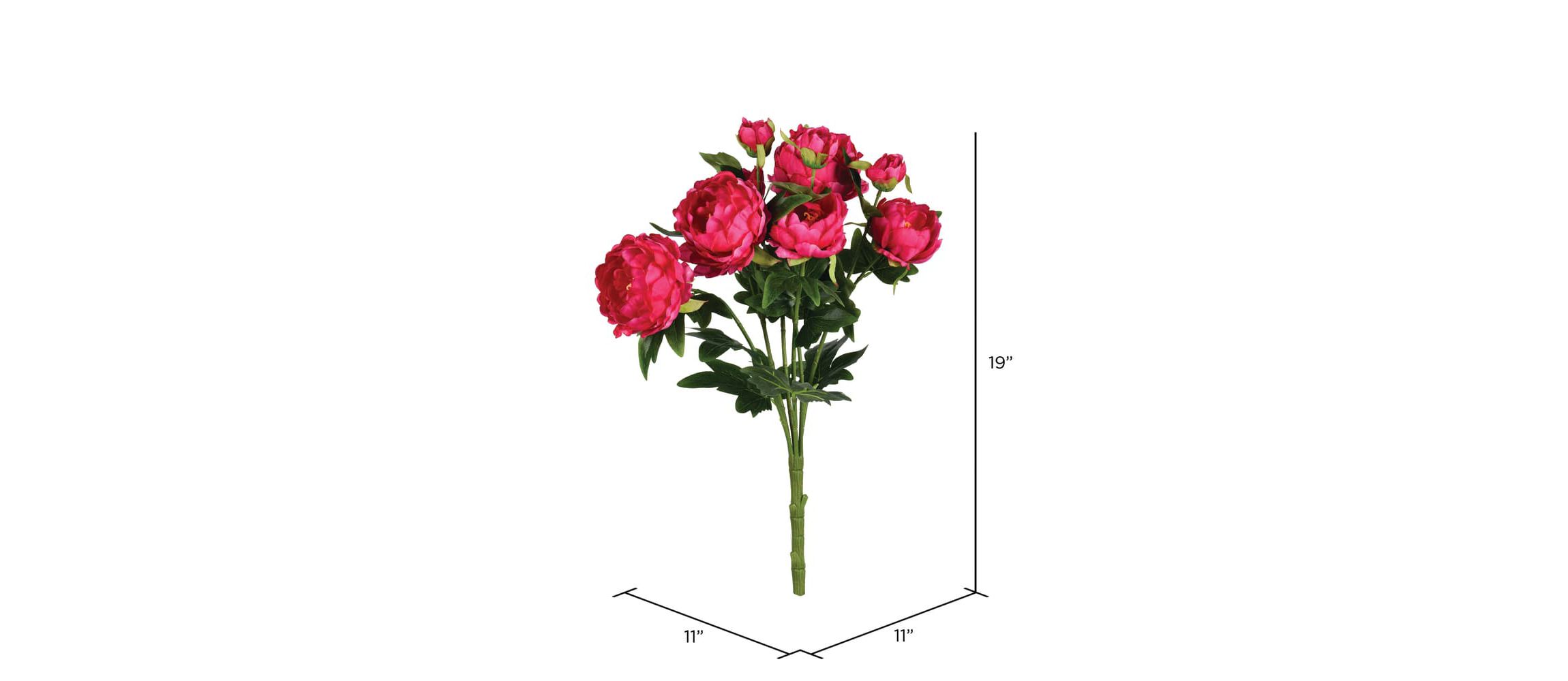 Vickerman 19" Artificial Fuchsia Peony Bush.