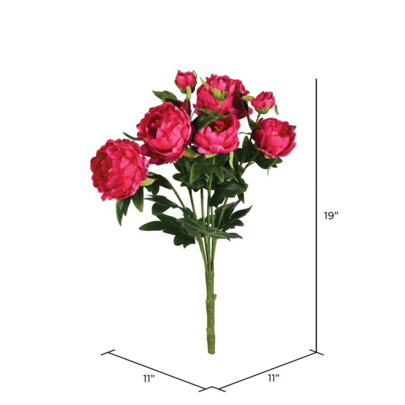 Vickerman 19" Artificial Fuchsia Peony Bush.