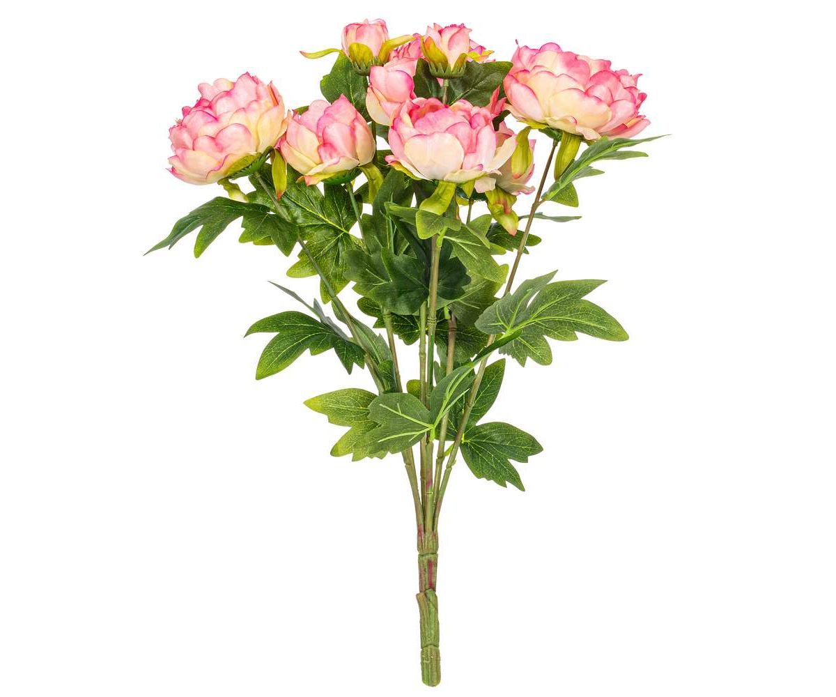 Vickerman 19" Artificial Light Pink Peony Bush.