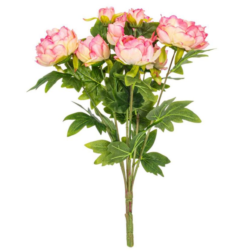 Vickerman 19" Artificial Light Pink Peony Bush.