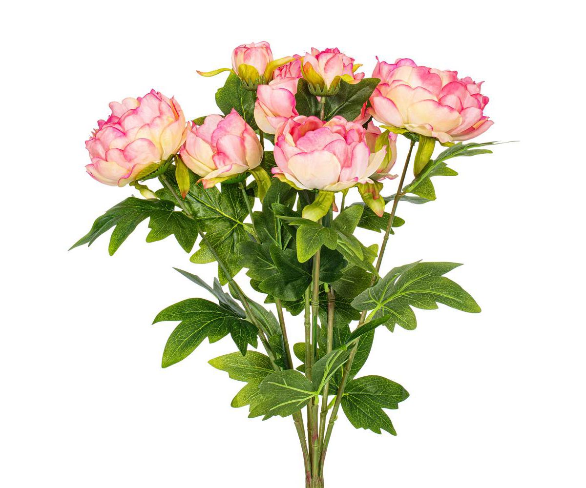 Vickerman 19" Artificial Light Pink Peony Bush.