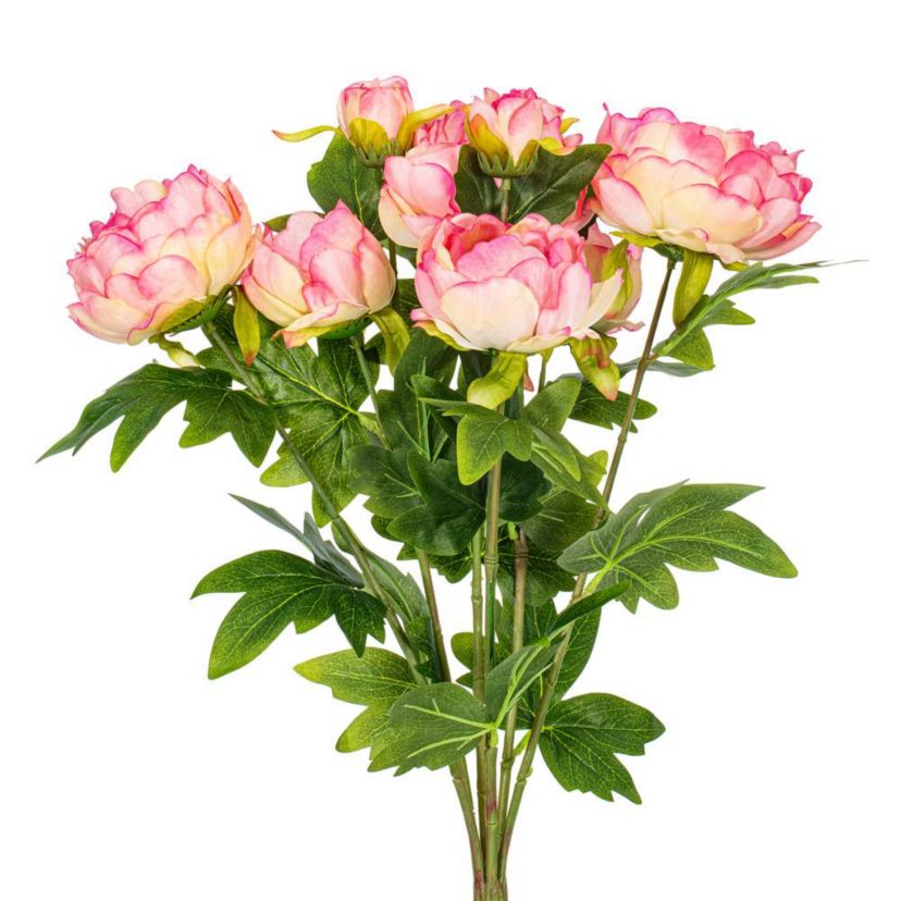 Vickerman 19" Artificial Light Pink Peony Bush.