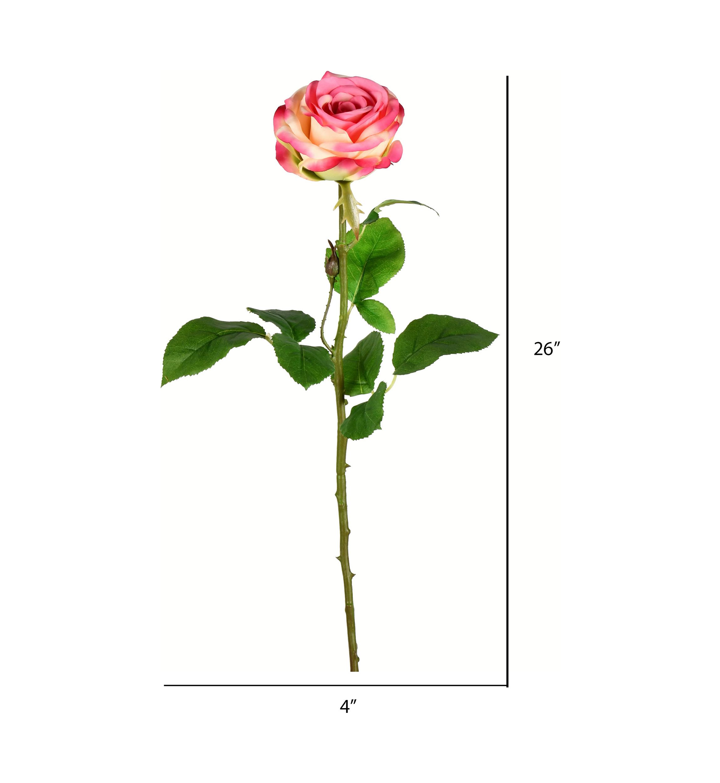 Light Pink Rose Stem - Set of 6
