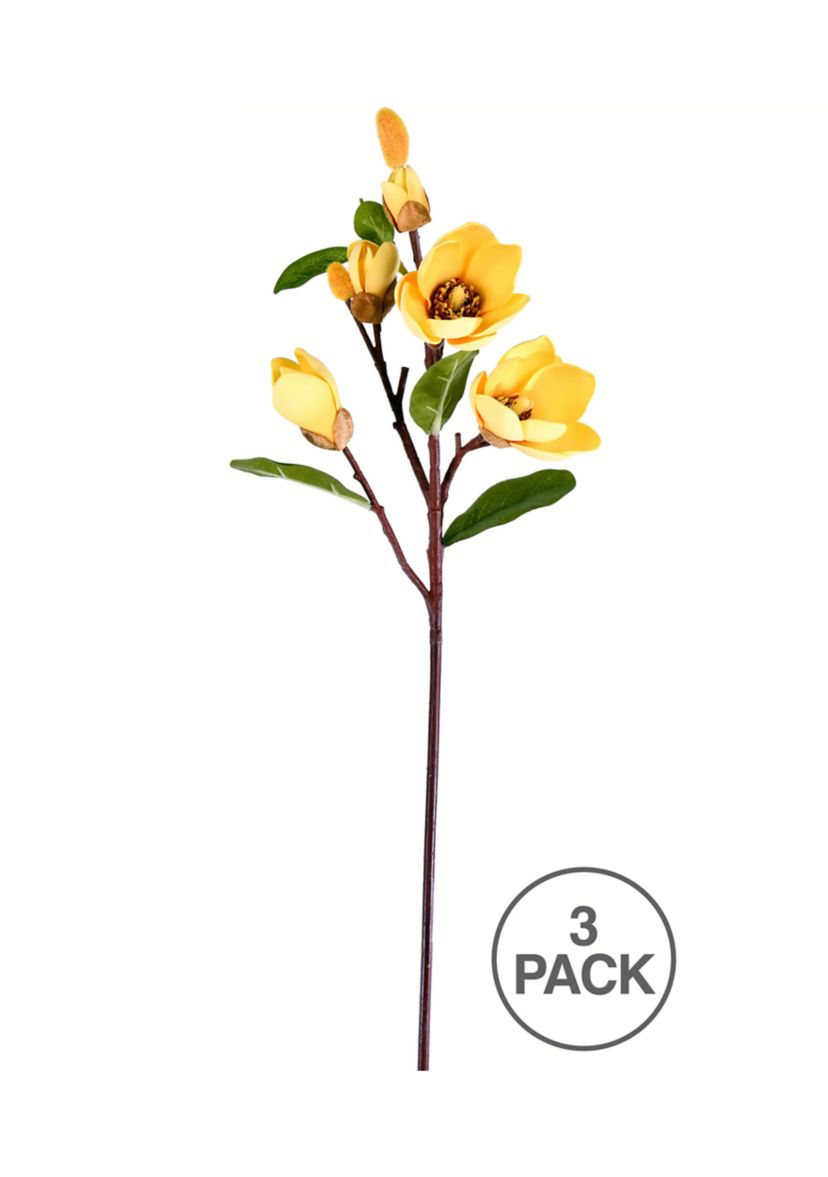 Yellow Magnolia Stem - Set of 3