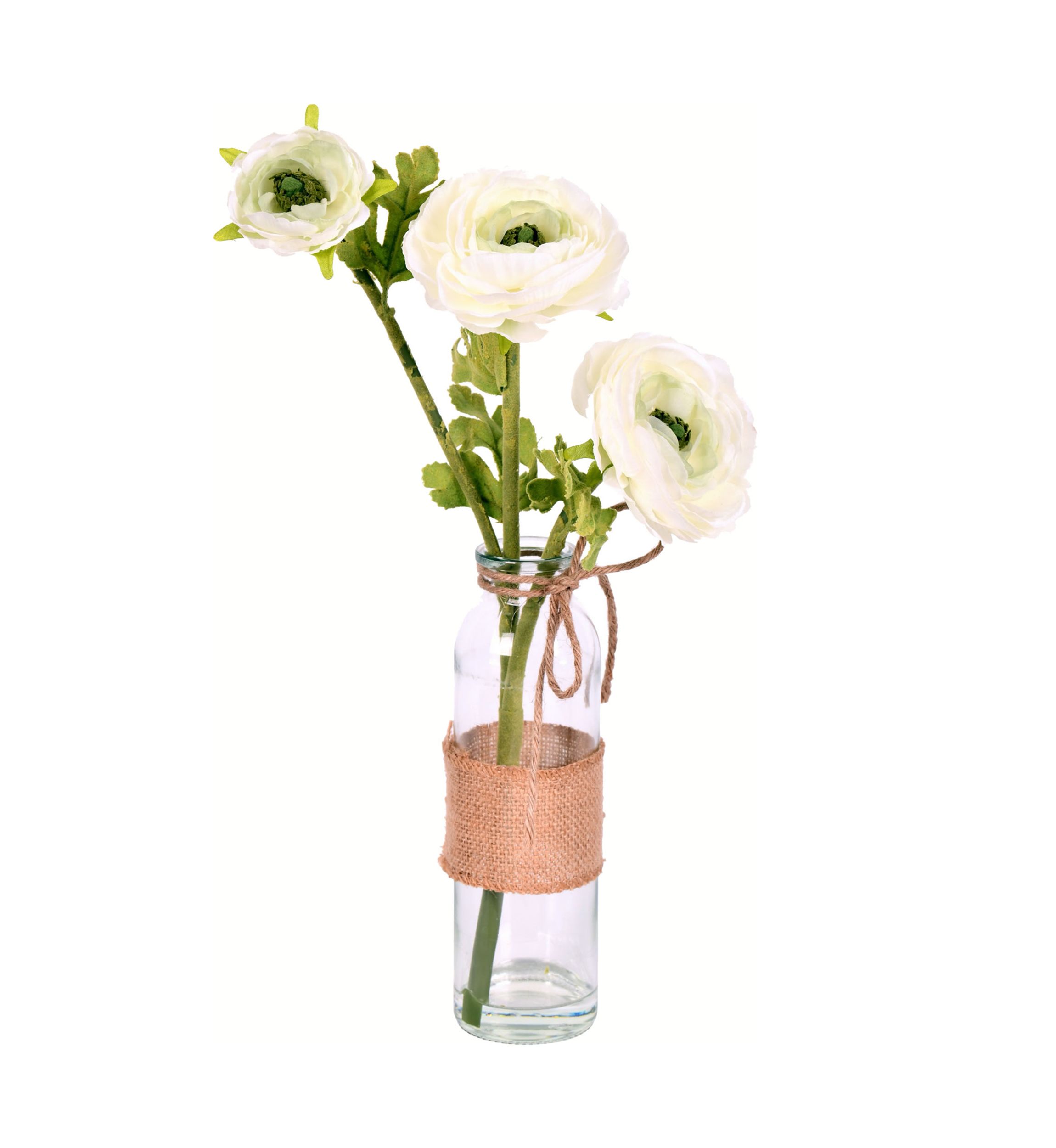 Cream Camellia in Glass - Set of 2