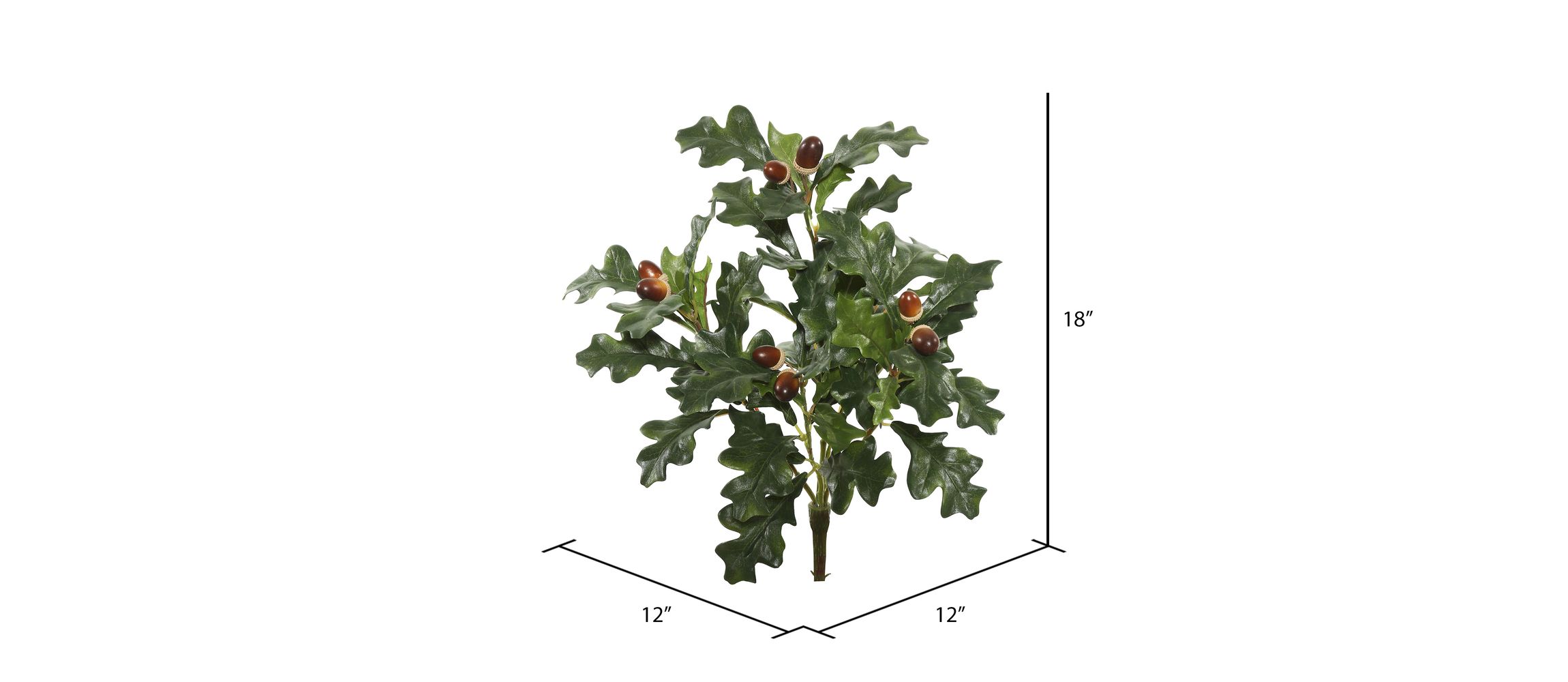 Vickerman 18" Artificial Green Oak Spray. Includes 3 sprays per pack.