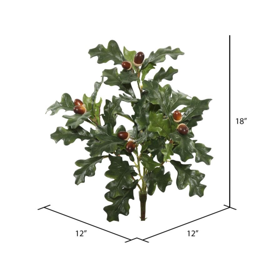 Vickerman 18" Artificial Green Oak Spray. Includes 3 sprays per pack.