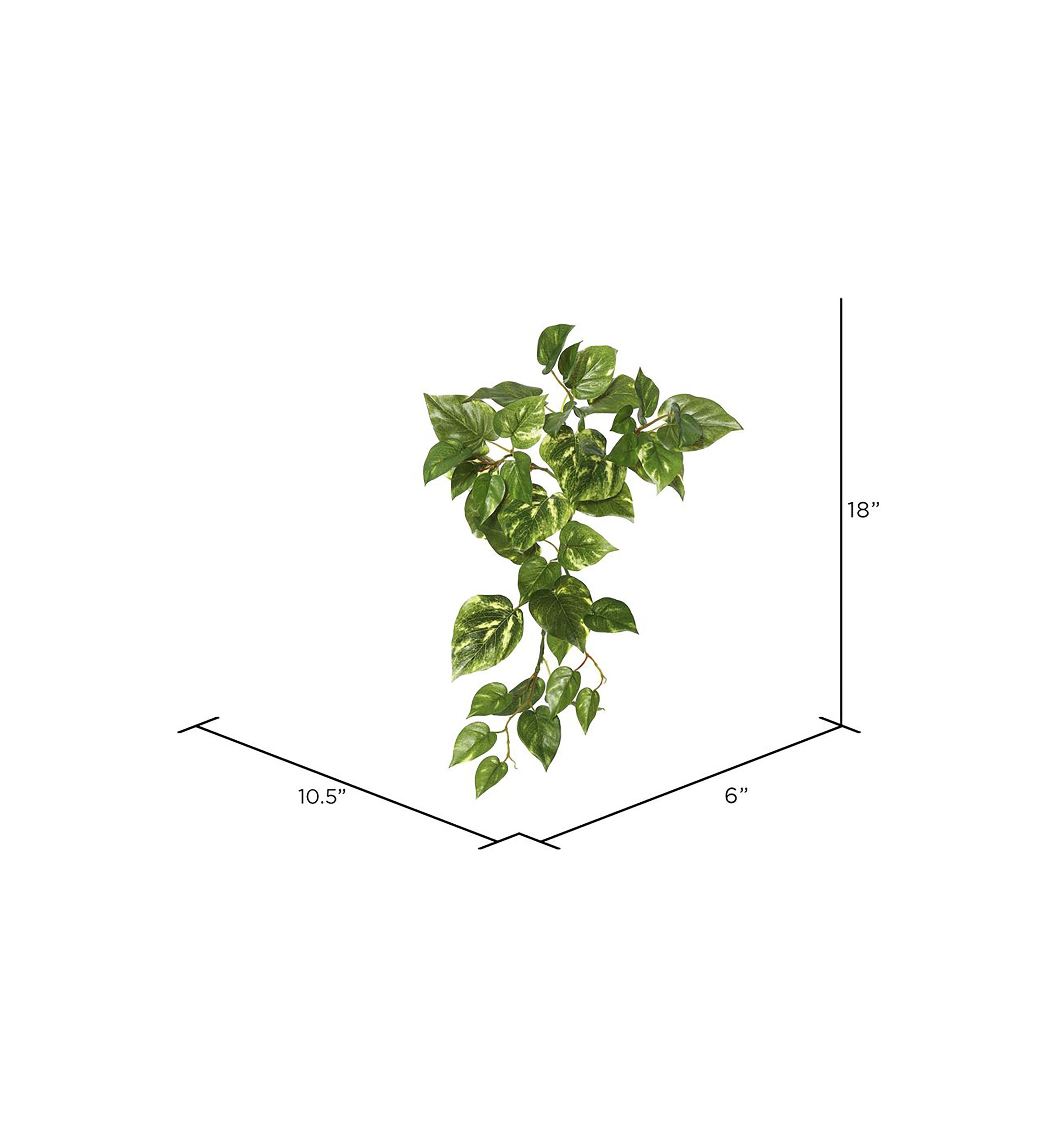 Artificial Pothos Hanging Bush, Set of 3