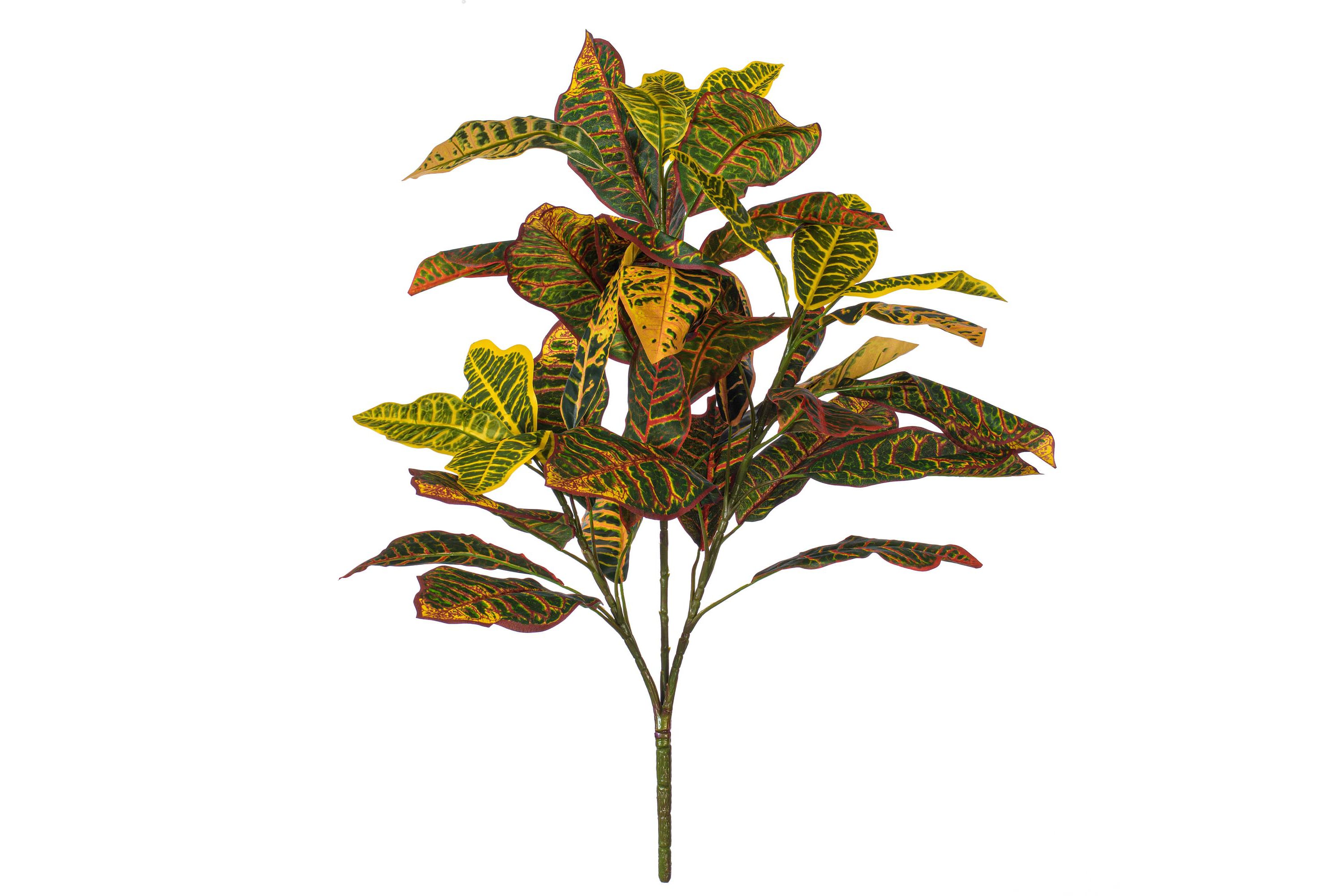 Vickerman 34" Artificial Green and Orange Croton Plant.