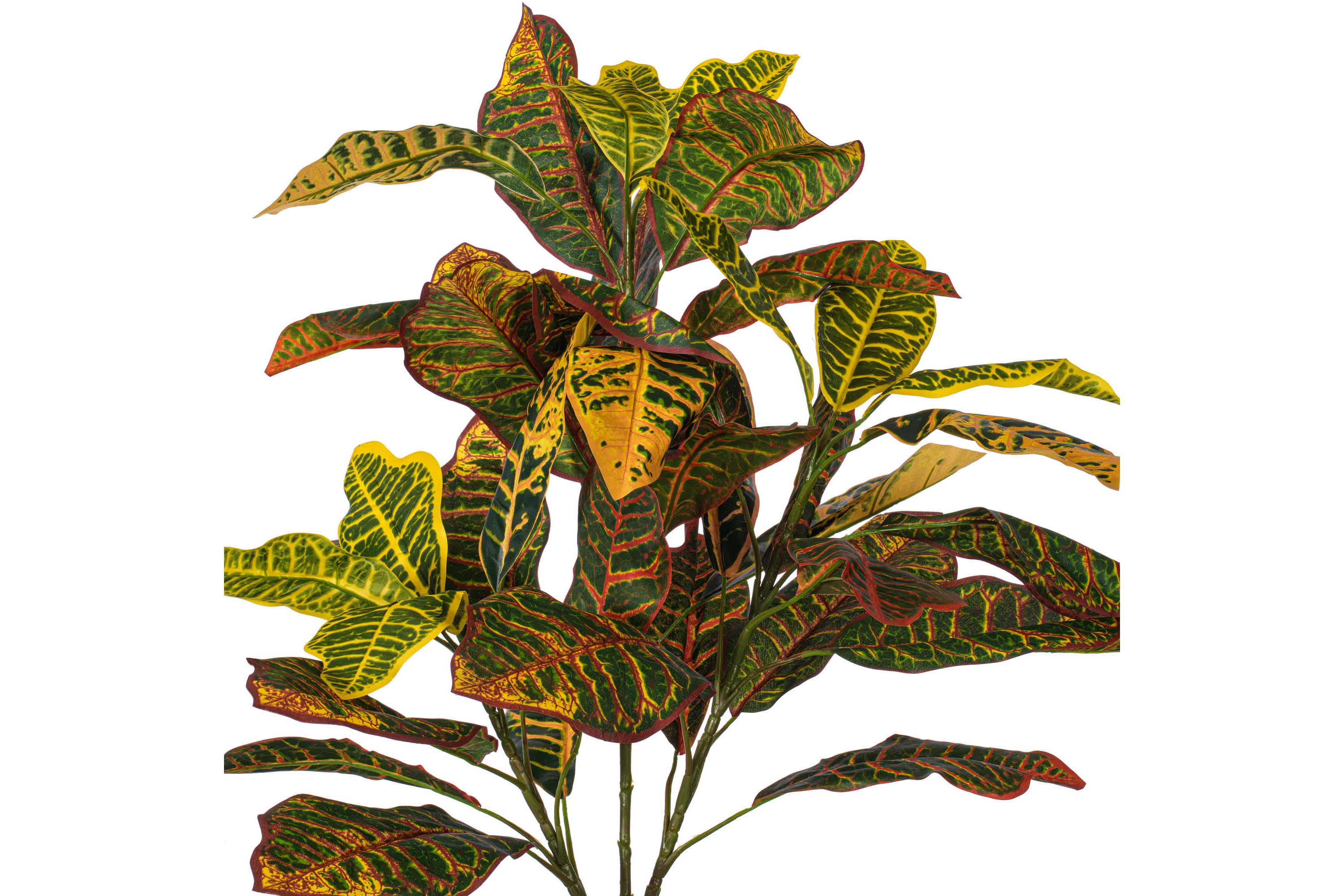 Vickerman 34" Artificial Green and Orange Croton Plant.