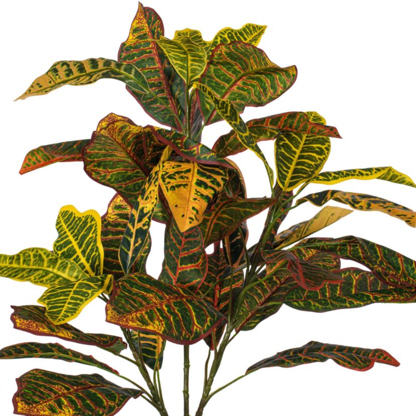 Vickerman 34" Artificial Green and Orange Croton Plant.