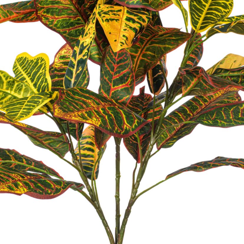 Vickerman 34" Artificial Green and Orange Croton Plant.