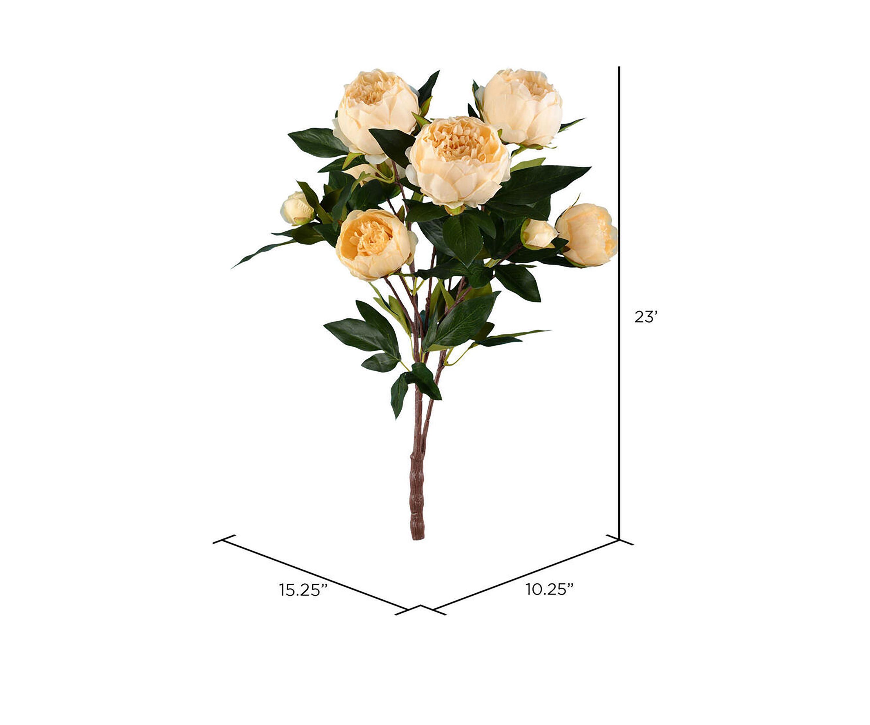 Vickerman 23" Artificial Beige Peony Spray.