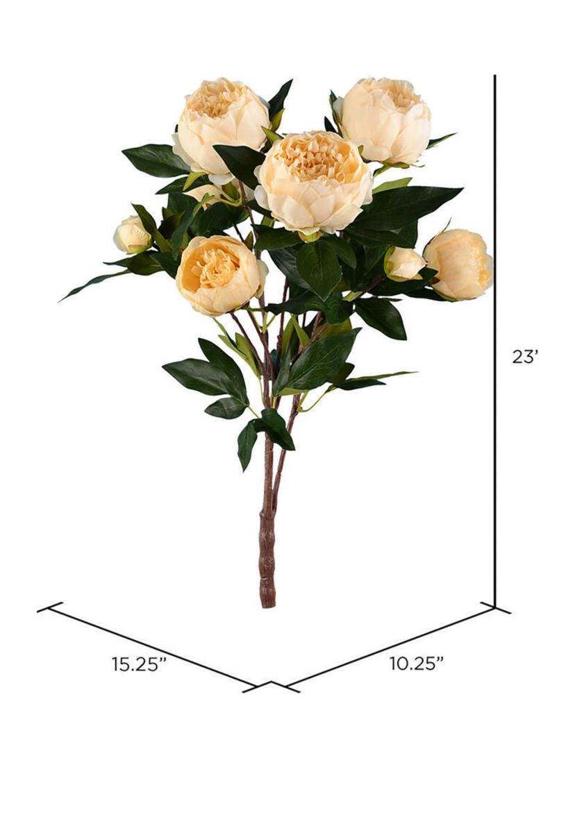 Vickerman 23" Artificial Beige Peony Spray.
