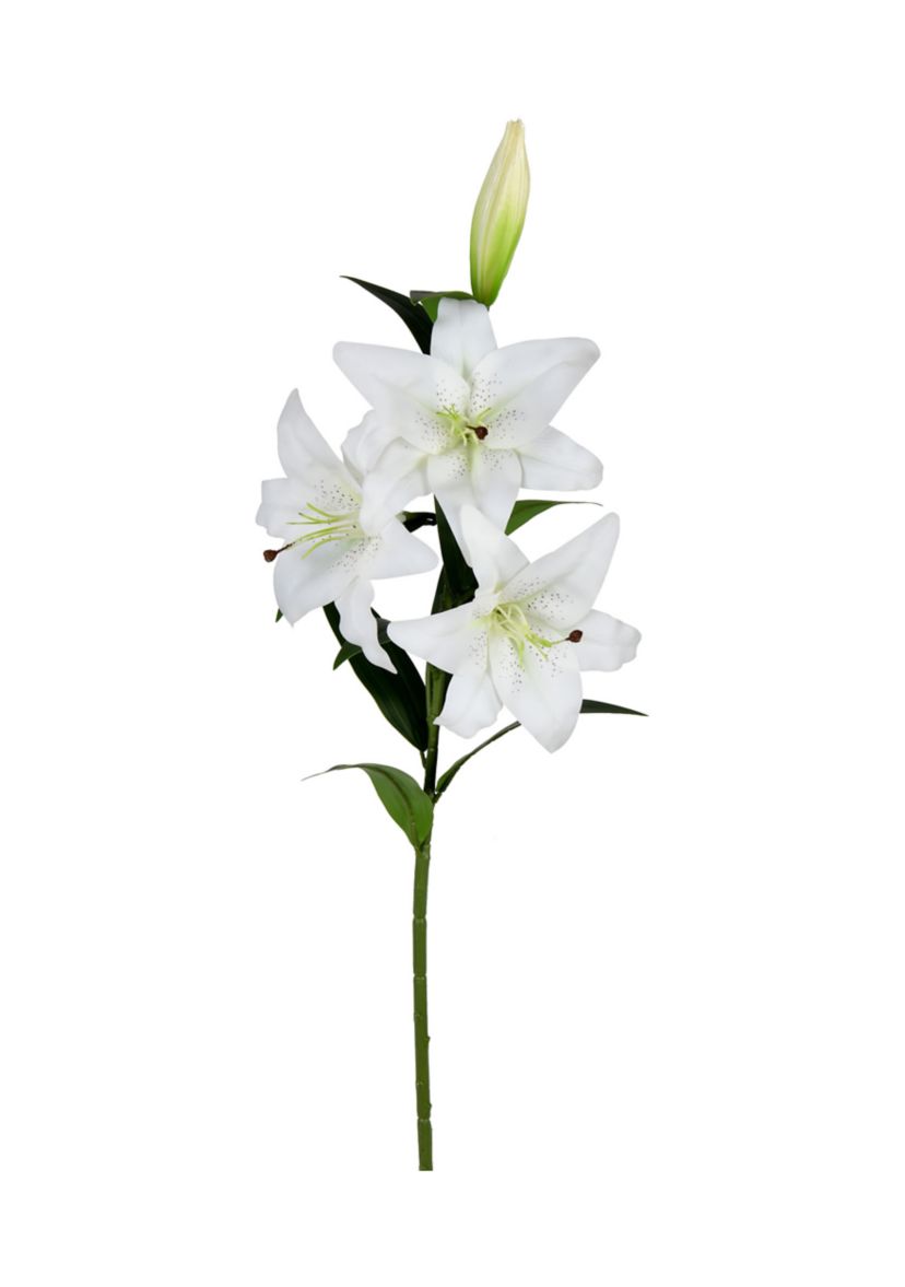 White Real Touch Lily Spray