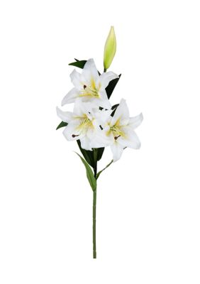 Vickerman White and Yellow Real Touch Lily Spray