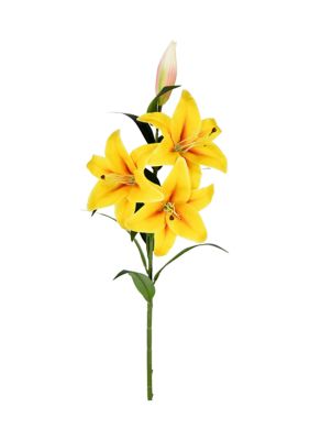 Vickerman Yellow Real Touch Lily Spray