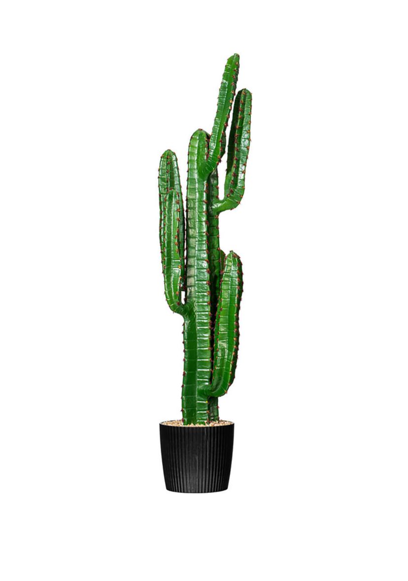Vickerman 45" Artificial Green Finger Cactus in 8" Black Pot.