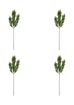 Green Mini Leaf Bush - Set of 4