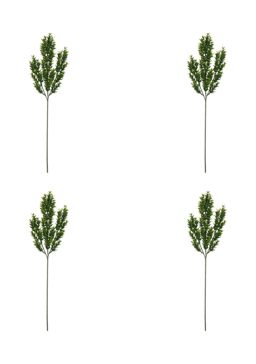Green Mini Leaf Bush - Set of 4