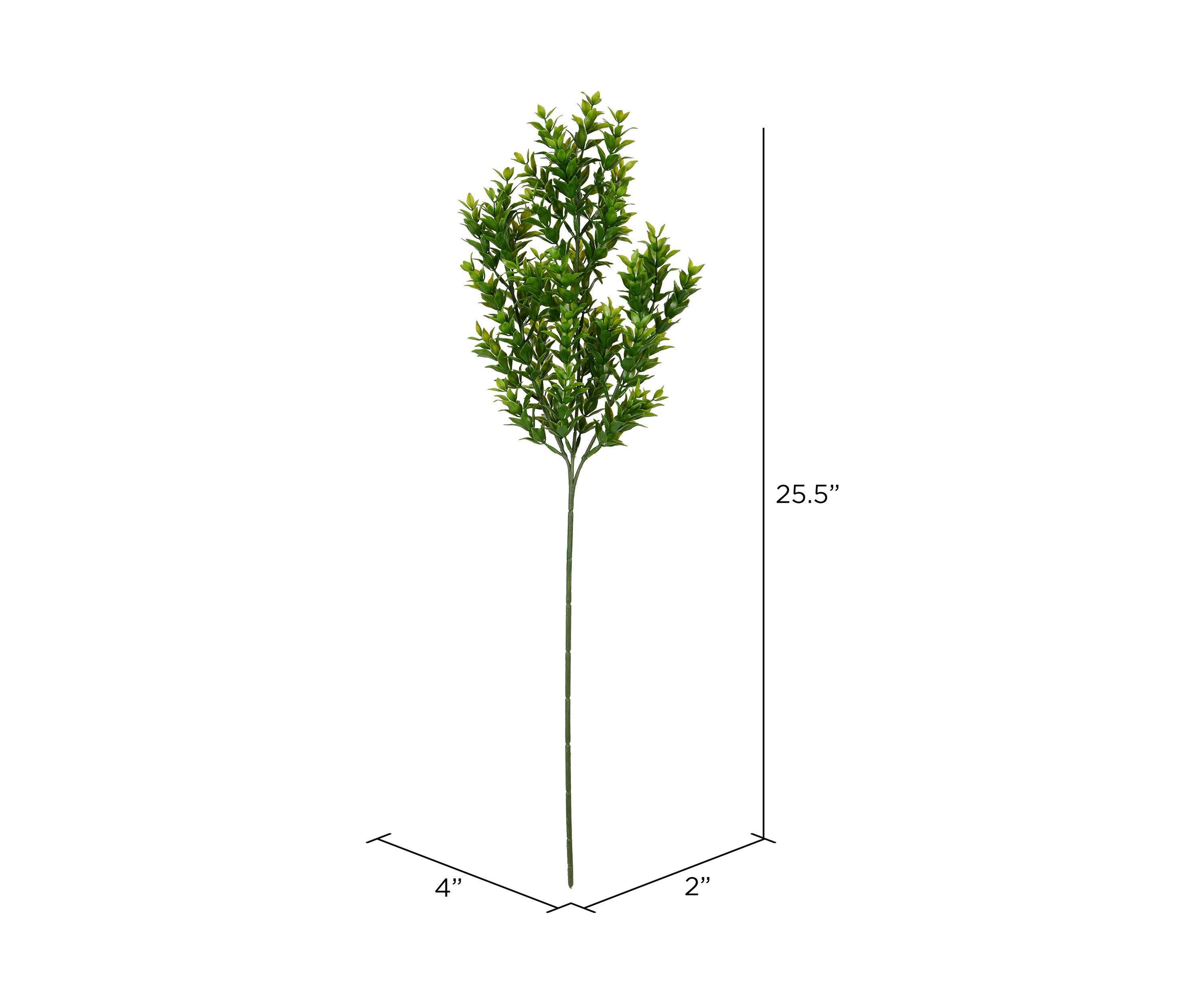Green Mini Leaf Bush - Set of 4