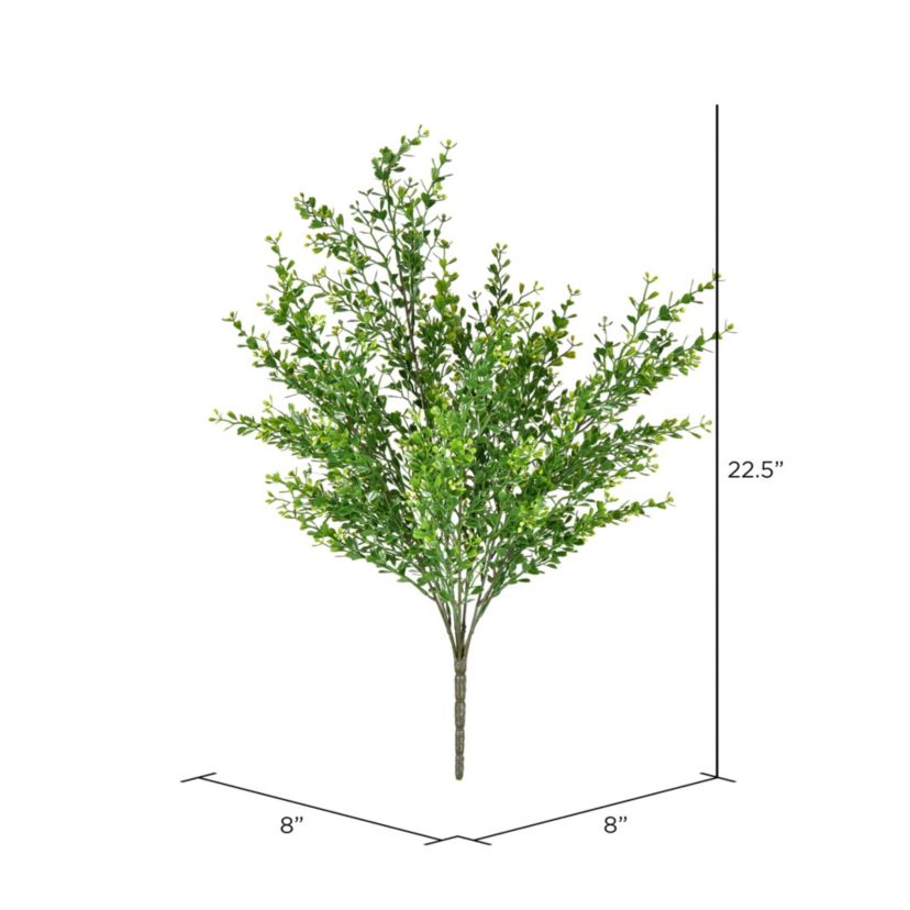Vickerman 22.5" Artificial Green UV Coated Boxwood Bush.