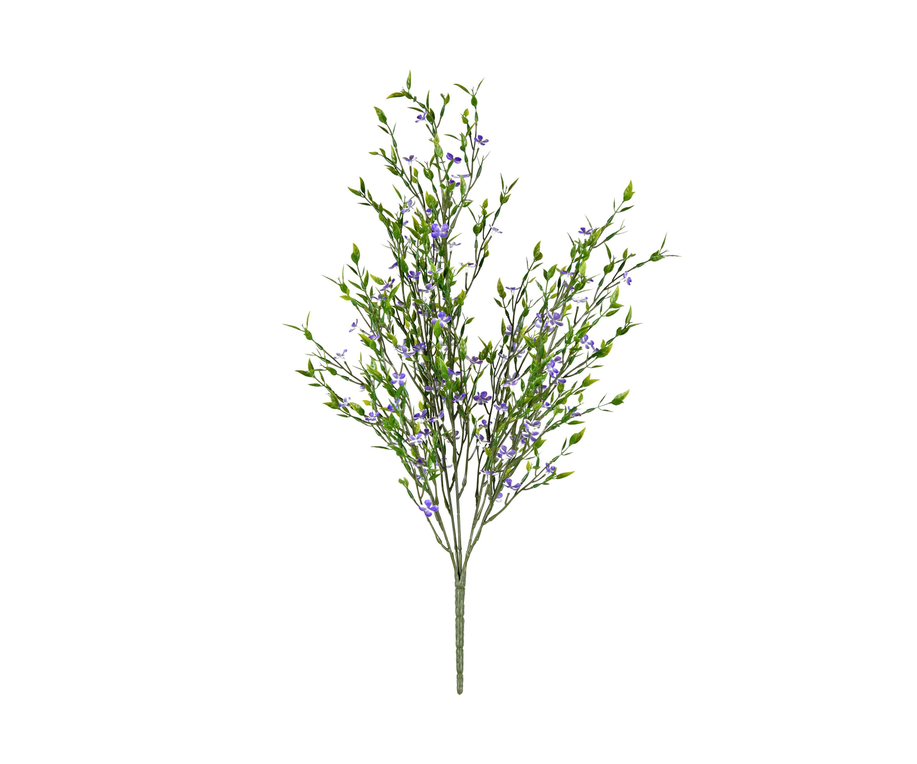 UV Coated Bush with Mini Purple Flowers and Greenery