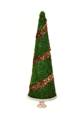 Vickerman Cone Shape Cedar Tree with Resin Stand, Green