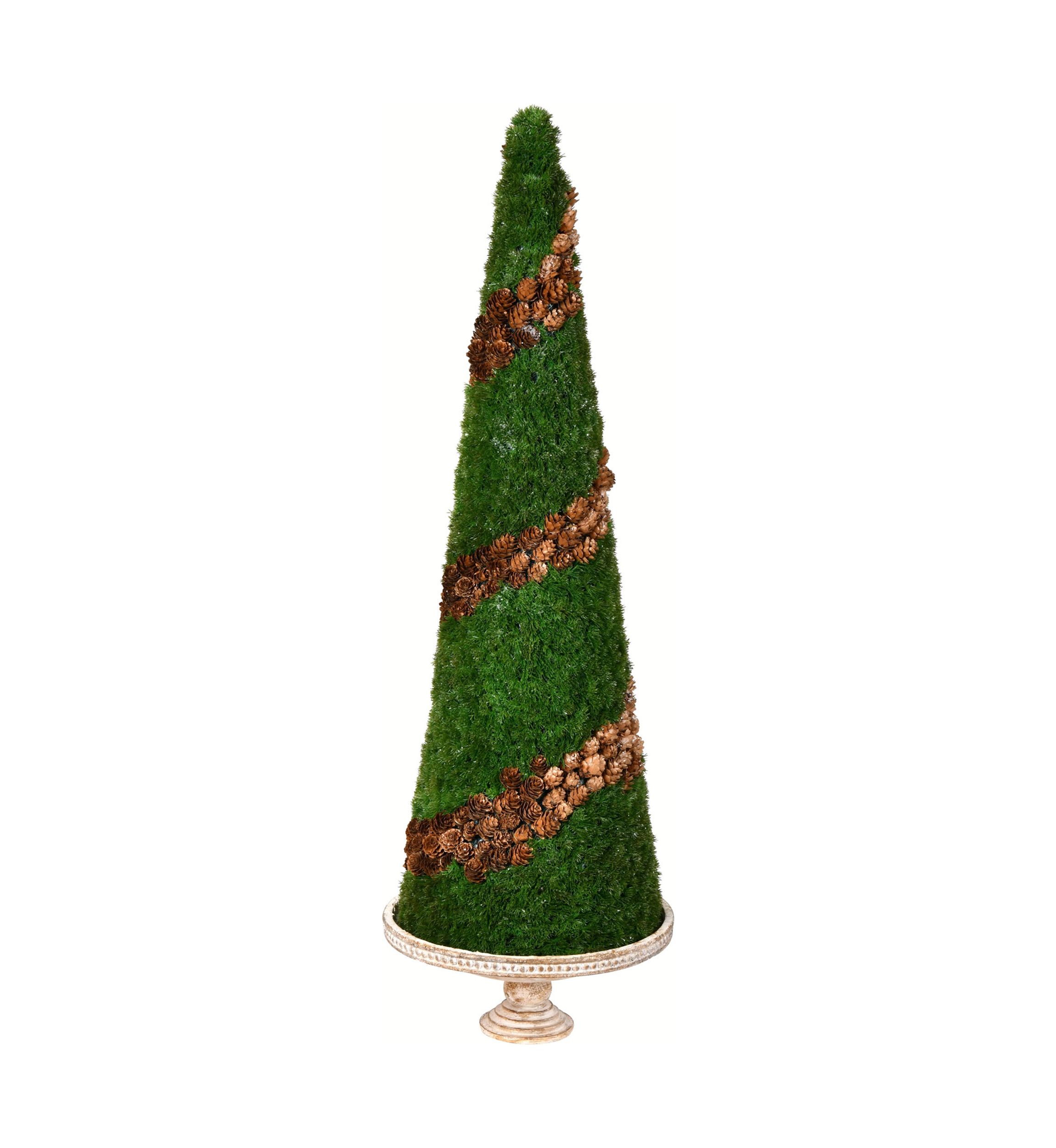 Cone Shape Cedar Tree with Resin Stand
