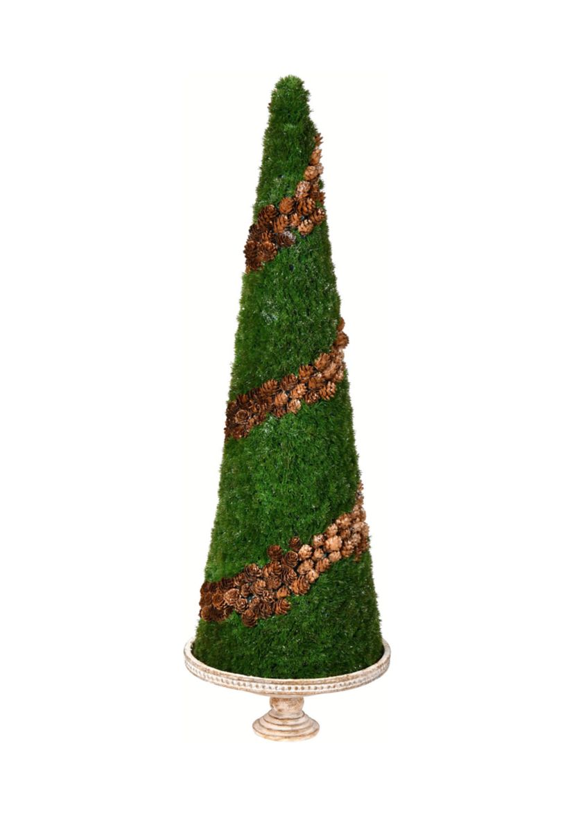 Cone Shape Cedar Tree with Resin Stand