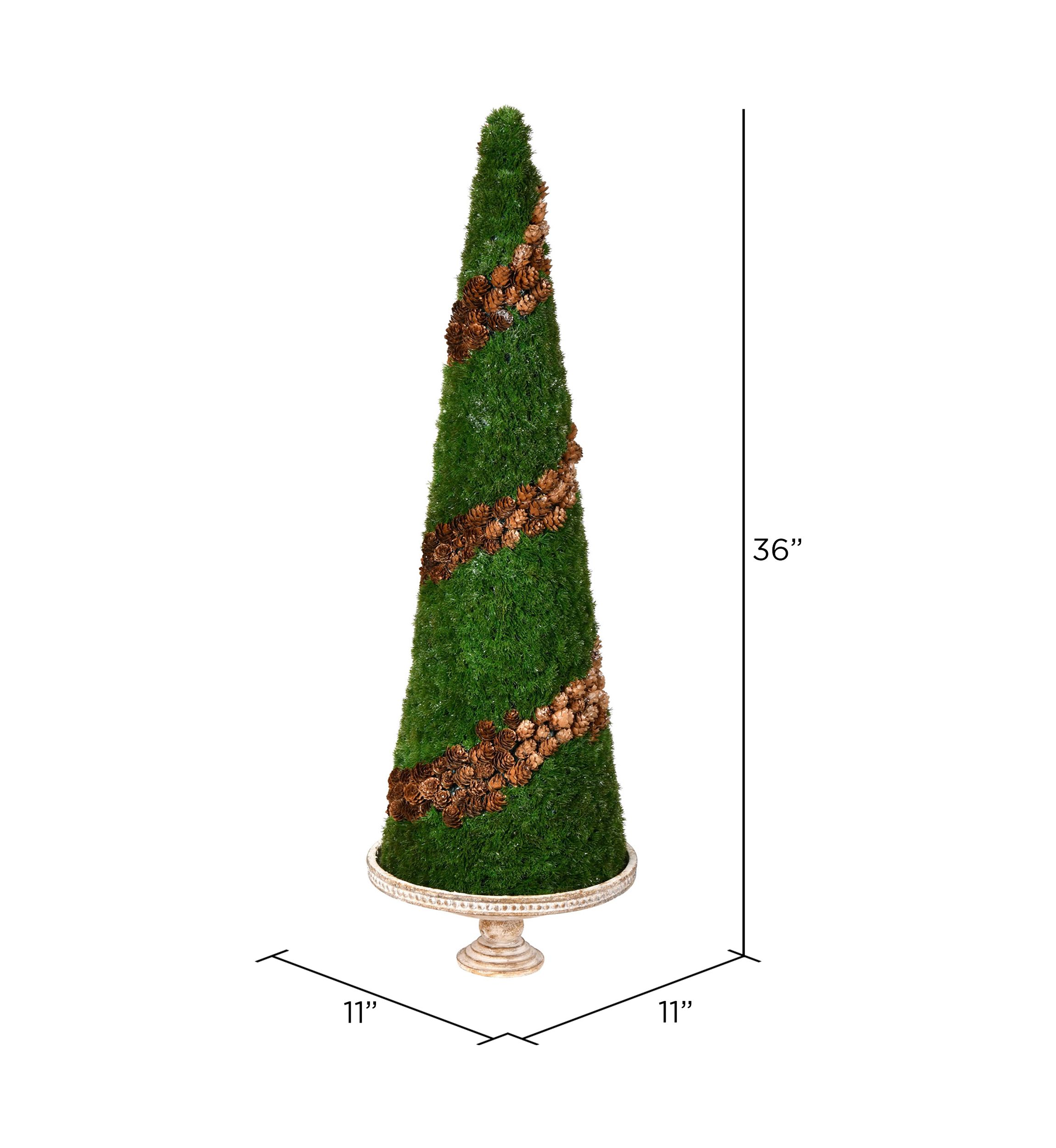 Cone Shape Cedar Tree with Resin Stand