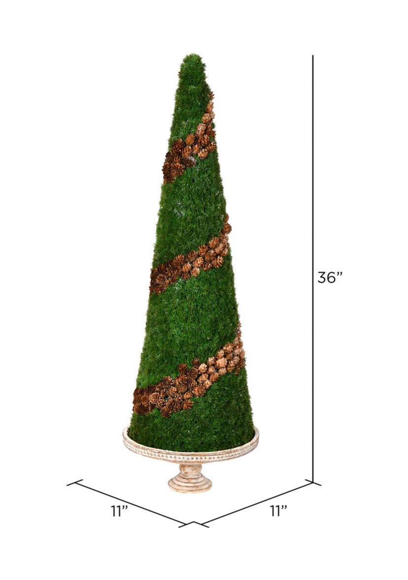 Cone Shape Cedar Tree with Resin Stand