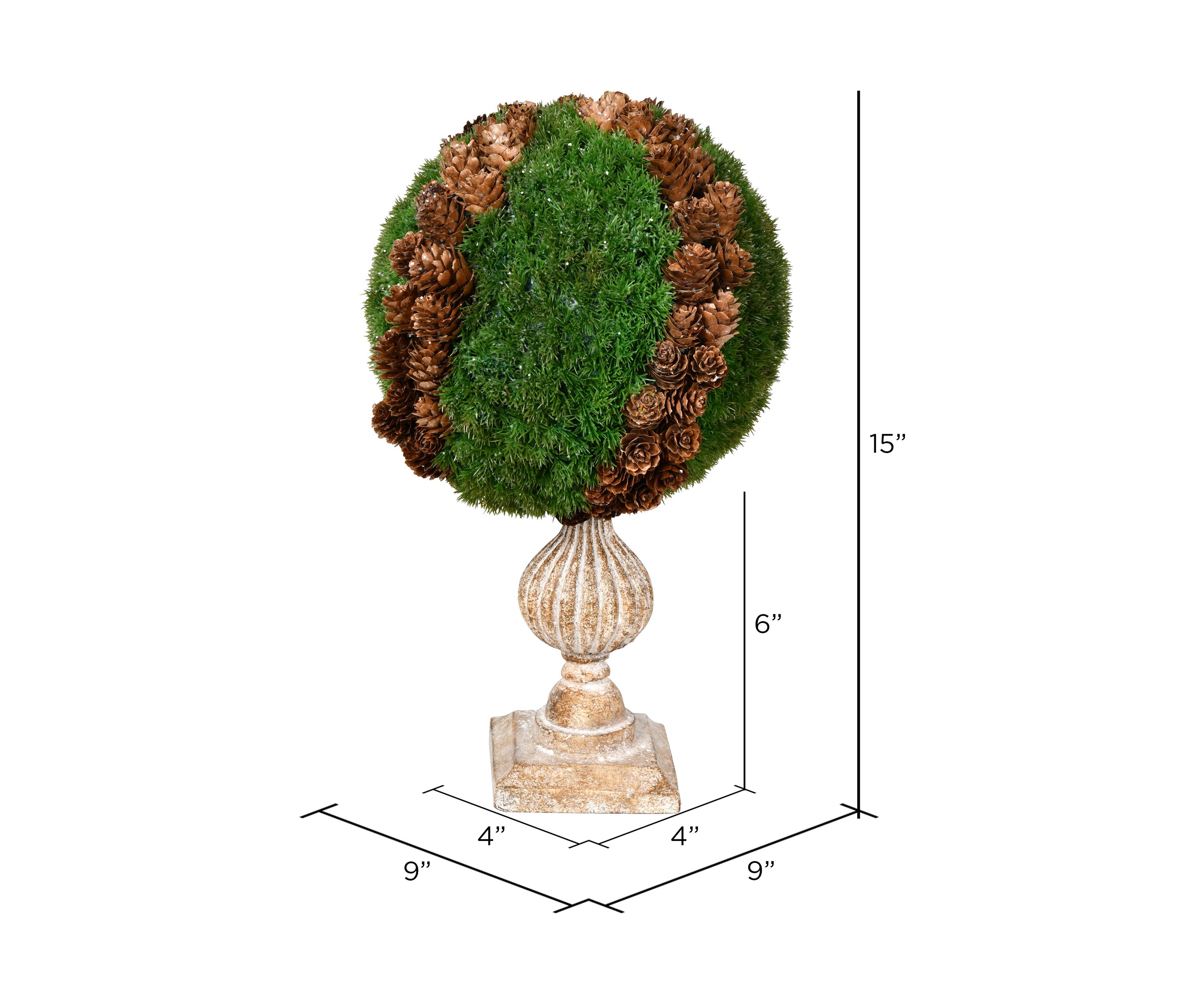 Ball Shaped Cedar with Resin Stand