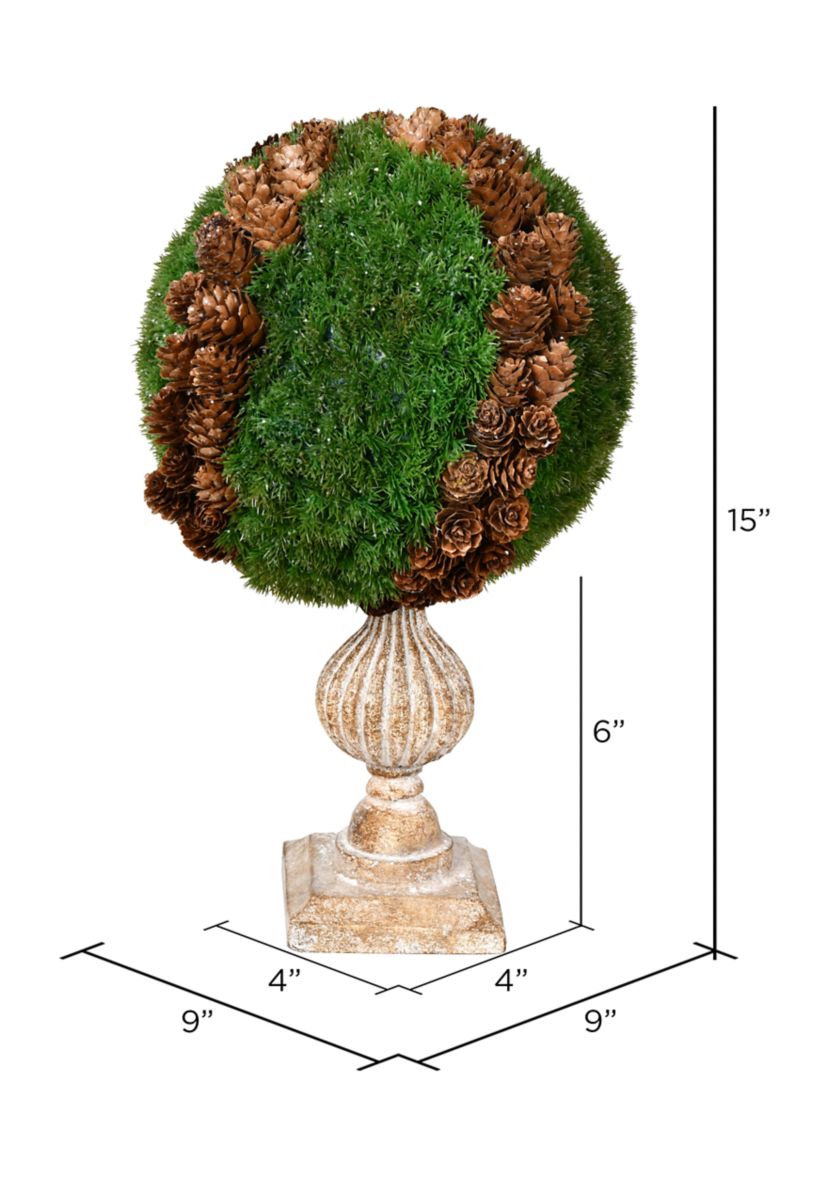 Ball Shaped Cedar with Resin Stand