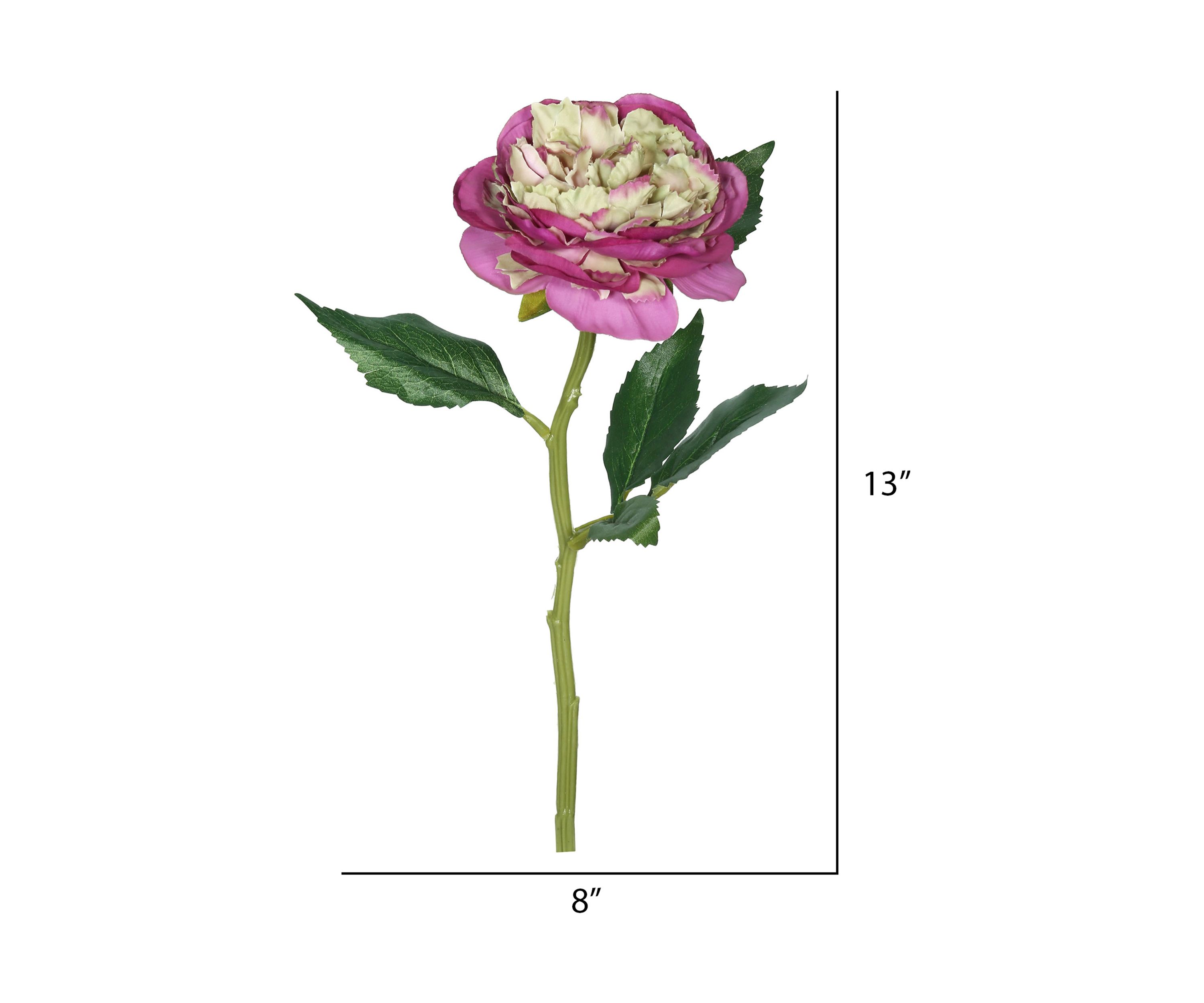 Purple Peony Rose Stem - Set of 6
