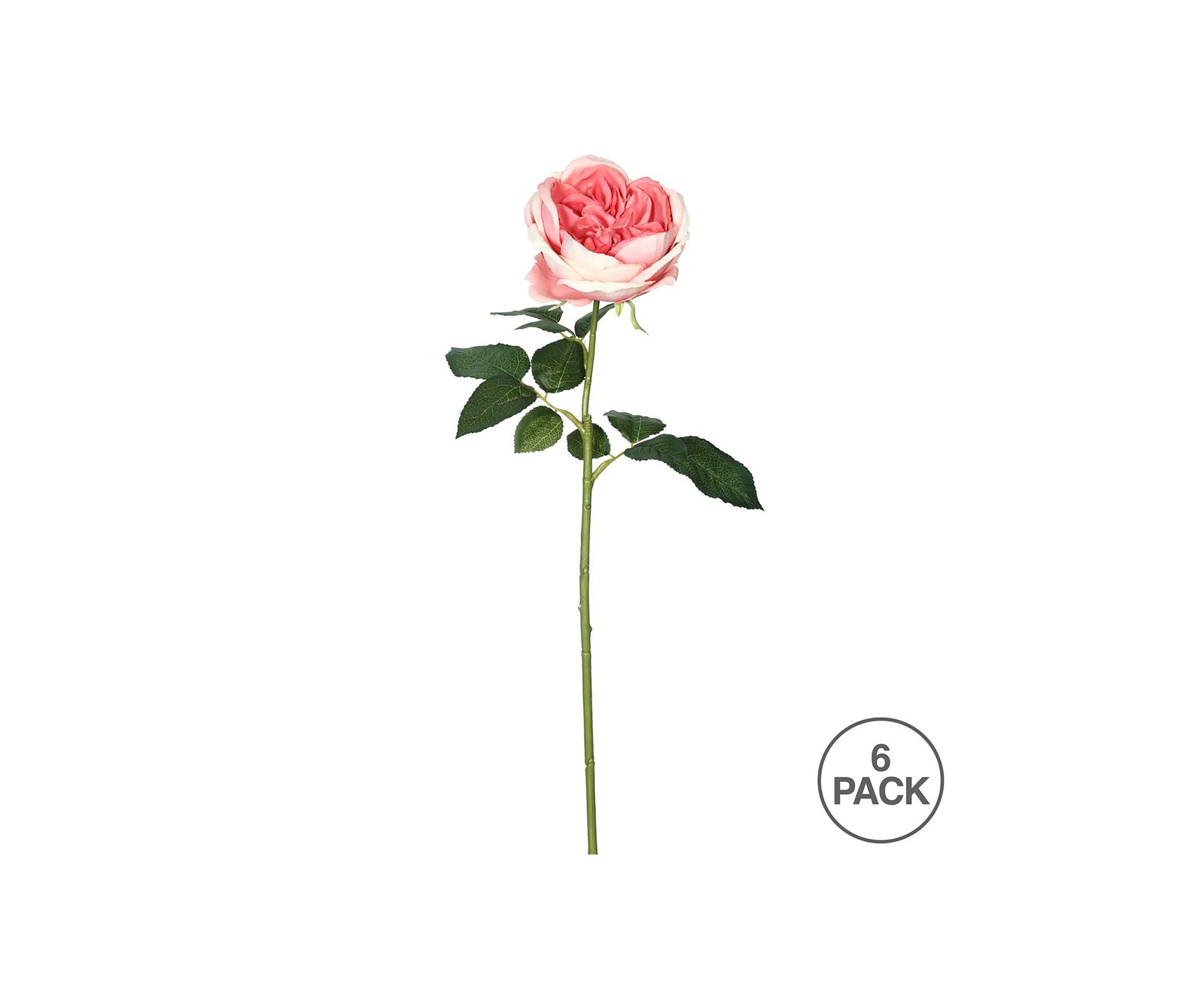 Artificial Open Rose Stem, 6 per Bag