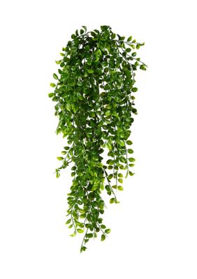 Vickerman Green Mini Leaf Hanging Bush Set