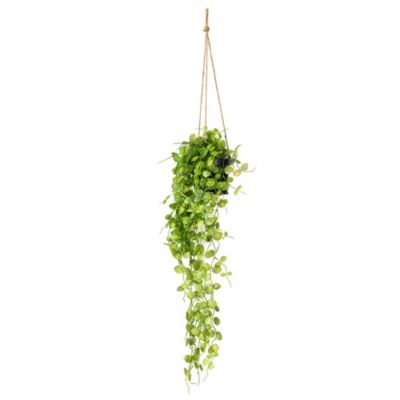 Vickerman 29" Artificial Green Mini Leaf Ivy in Hanging Pot