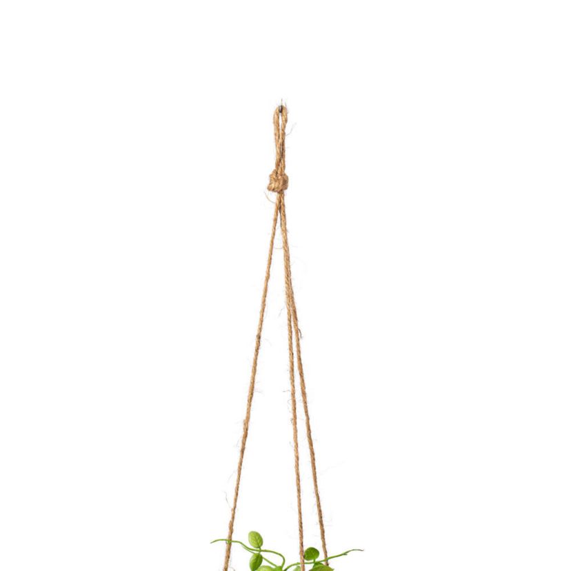 Vickerman 29" Artificial Green Mini Leaf Ivy in Hanging Pot.