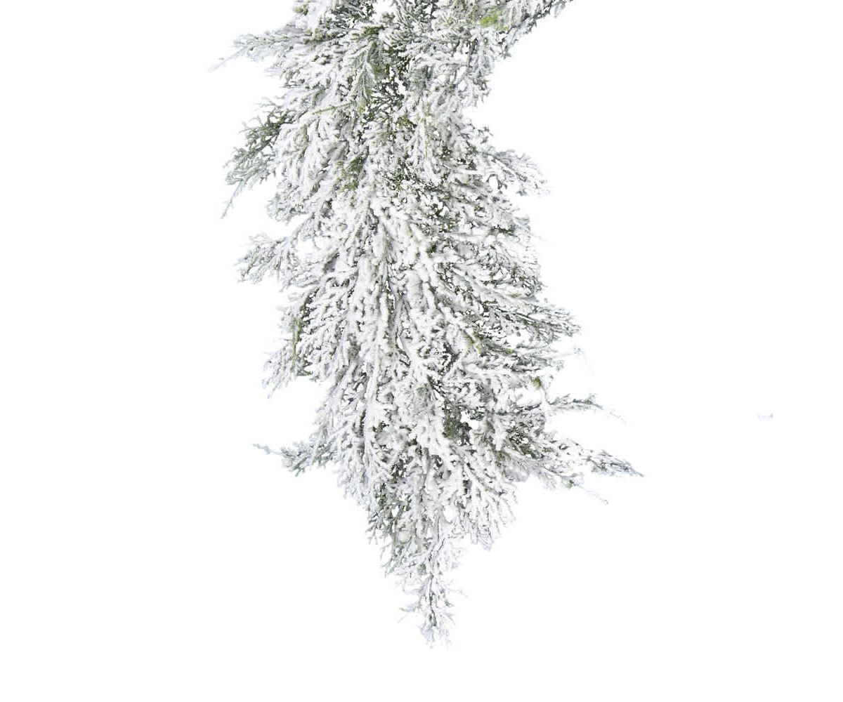 Vickerman 75" Artificial Snowy Cedar Garland.