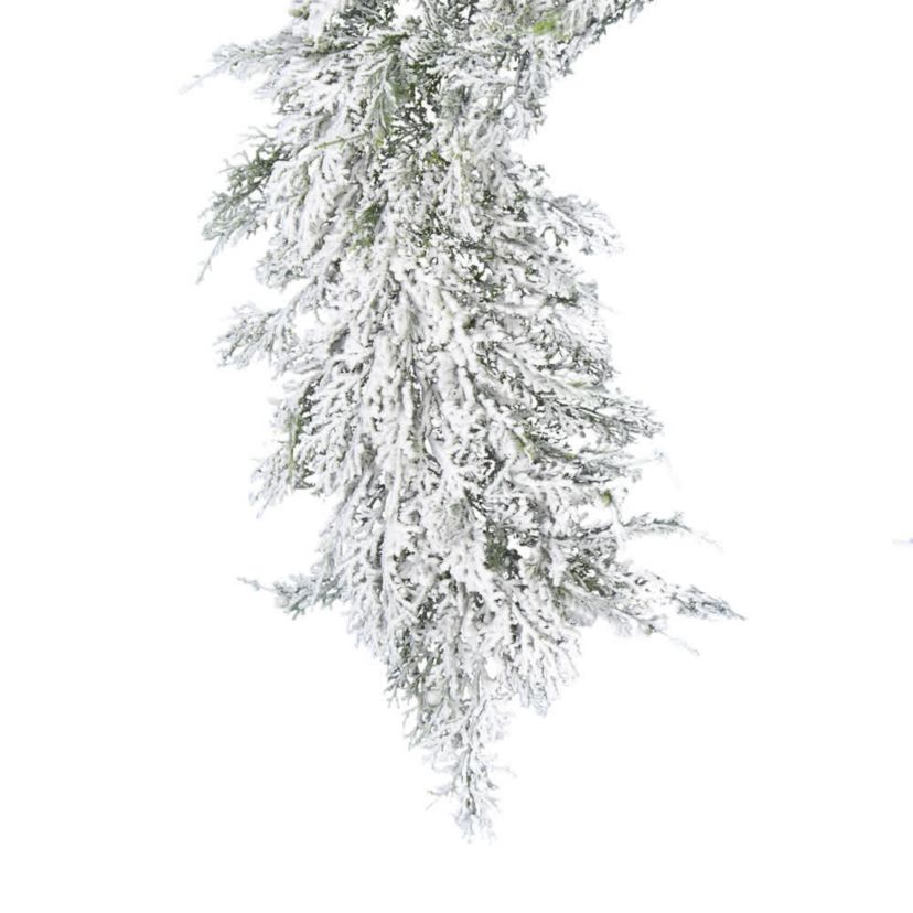 Vickerman 75" Artificial Snowy Cedar Garland.
