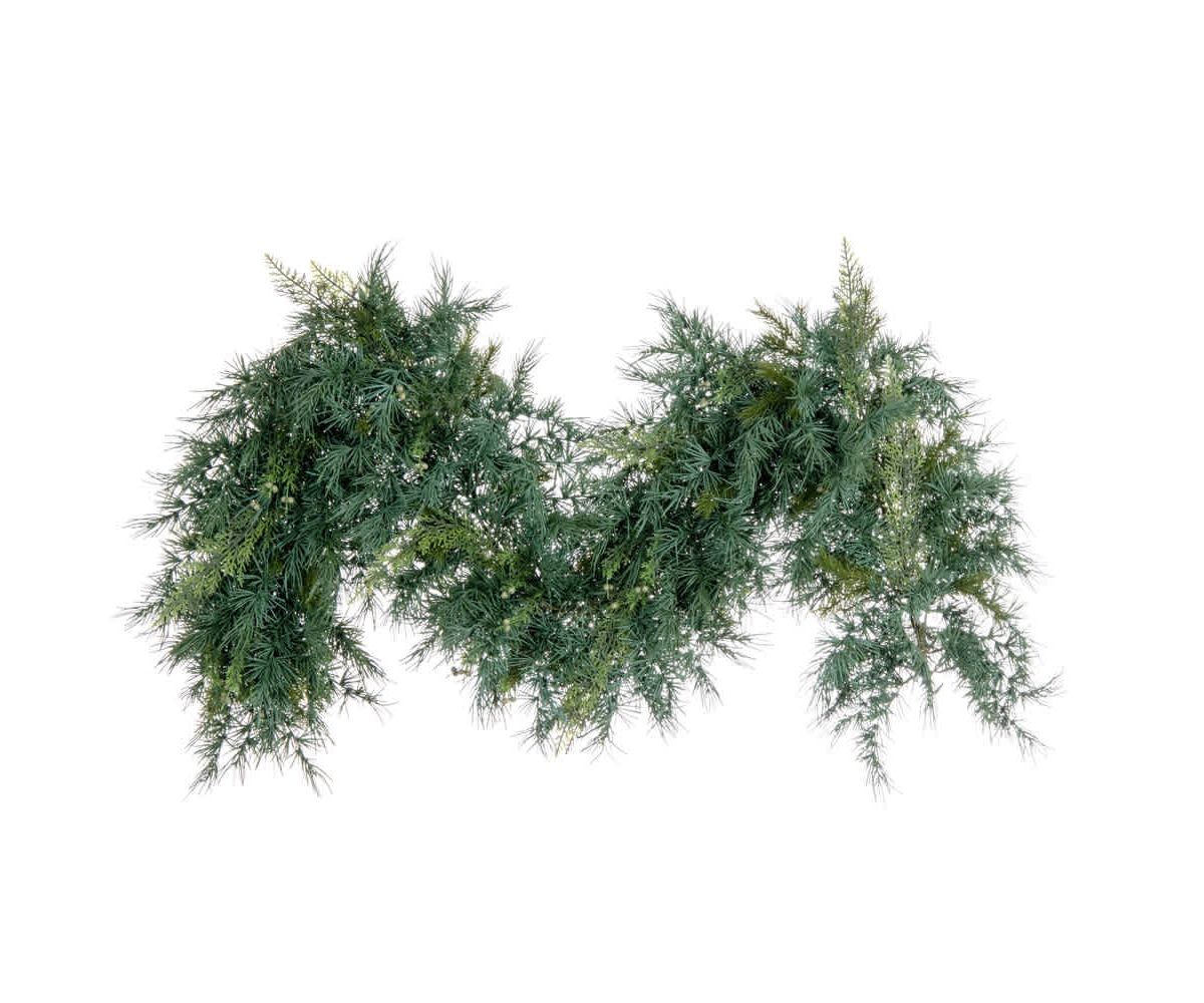 Vickerman 6 X 14" Artificial Mixed Fern Cedar Doublesided Garland