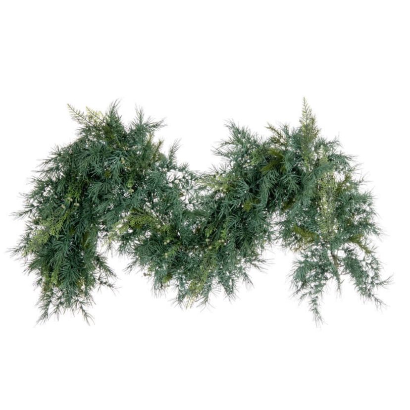 Vickerman 6 X 14" Artificial Mixed Fern Cedar Doublesided Garland
